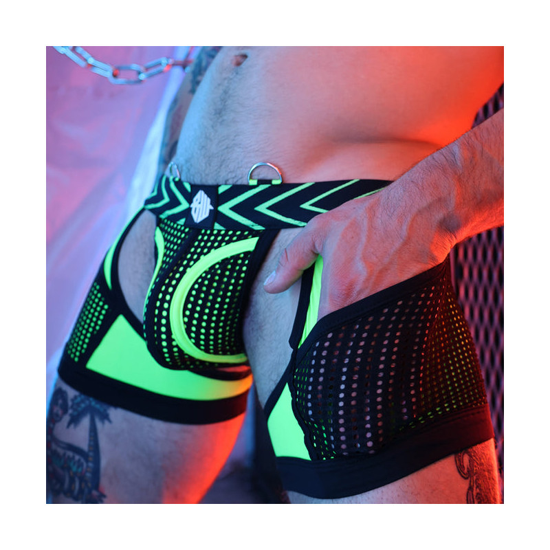 Breedwell Boxer Jock Dickmatized Noir-Vert neon